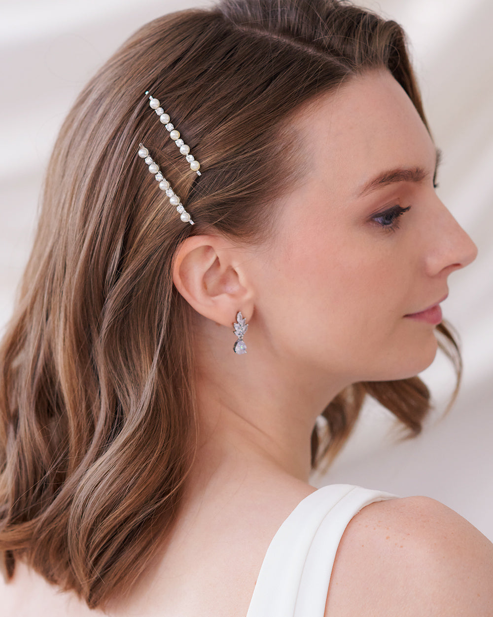 Pearl & Crystal Bobby Pins for Women - 2 Pack Elegant Hair Clips for Wedding, Prom, Party - Secure Hold Hair Accessories for Bridal, Formal Events & Everyday Use