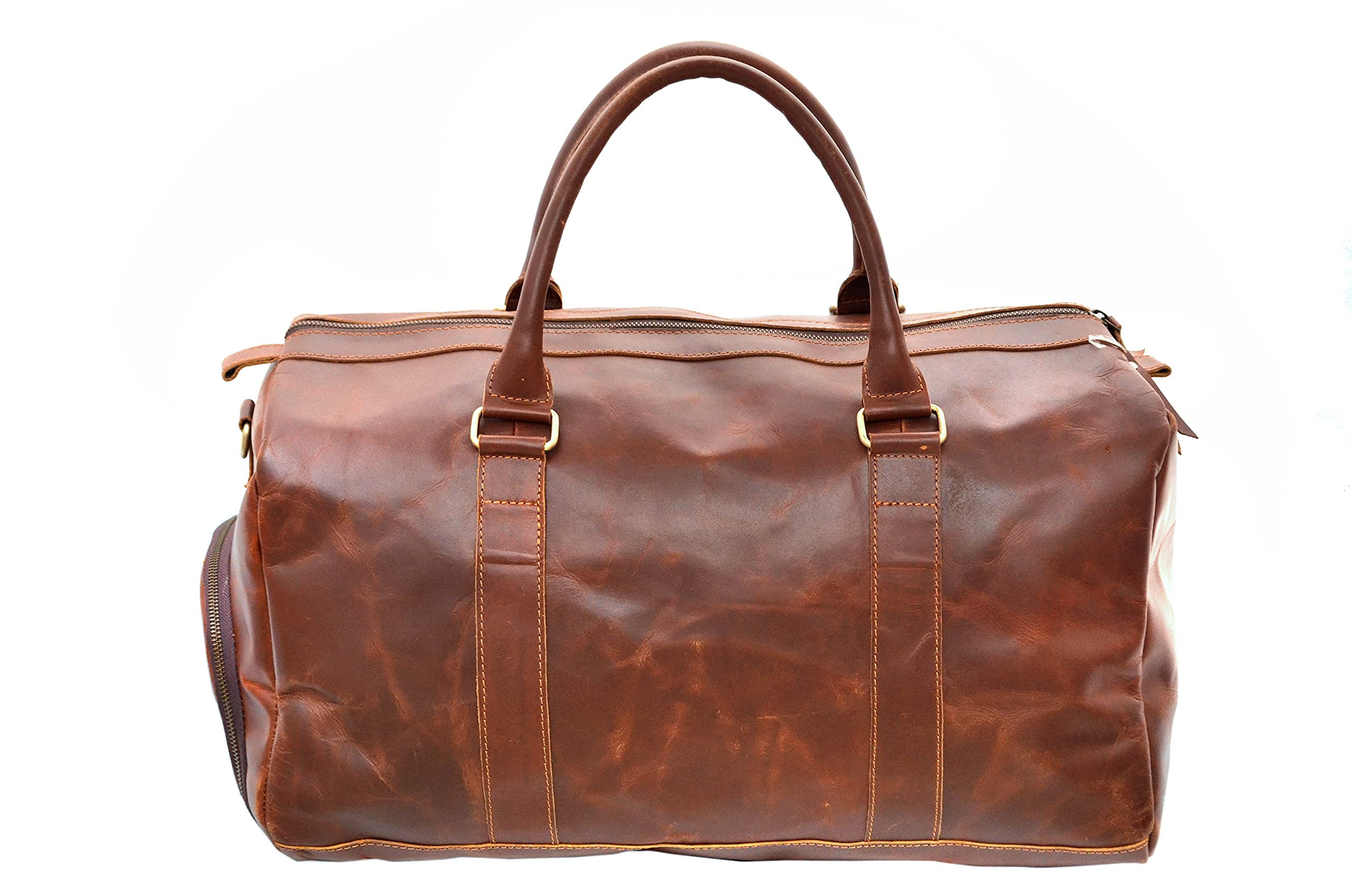 20 Inch Buffalo Leather Duffle Bag for Men - Large Travel Gym Weekender Overnight Carry On Luggage - Perfect for Business Trips, Gym Workouts & Weekend Getaways