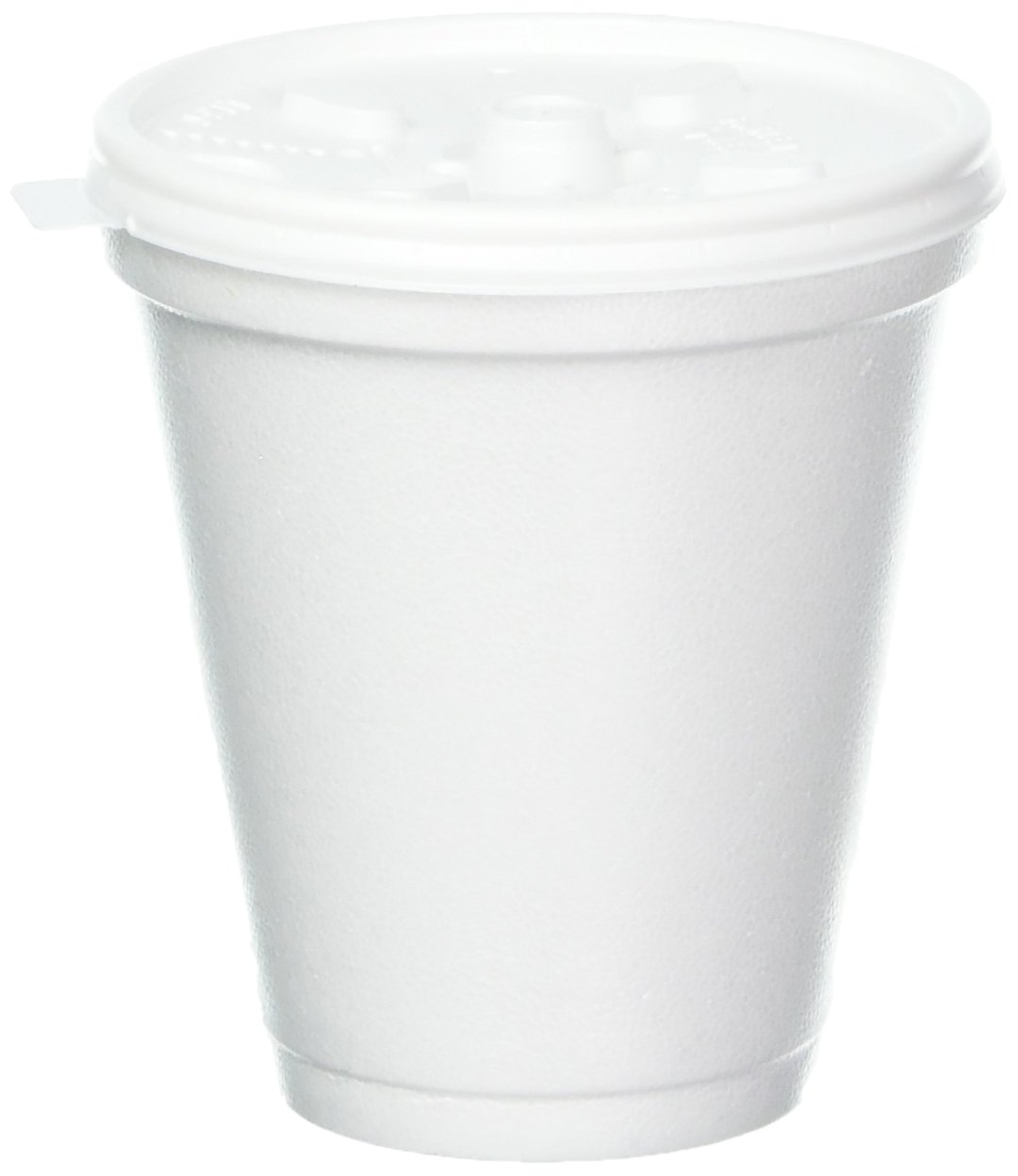 8 Oz White Disposable Coffee Cups with Lids - 100 Pack Hot & Cold Drink Foam Cups for Coffee, Tea, Soda - Perfect for Office, Cafes, Parties and Takeout