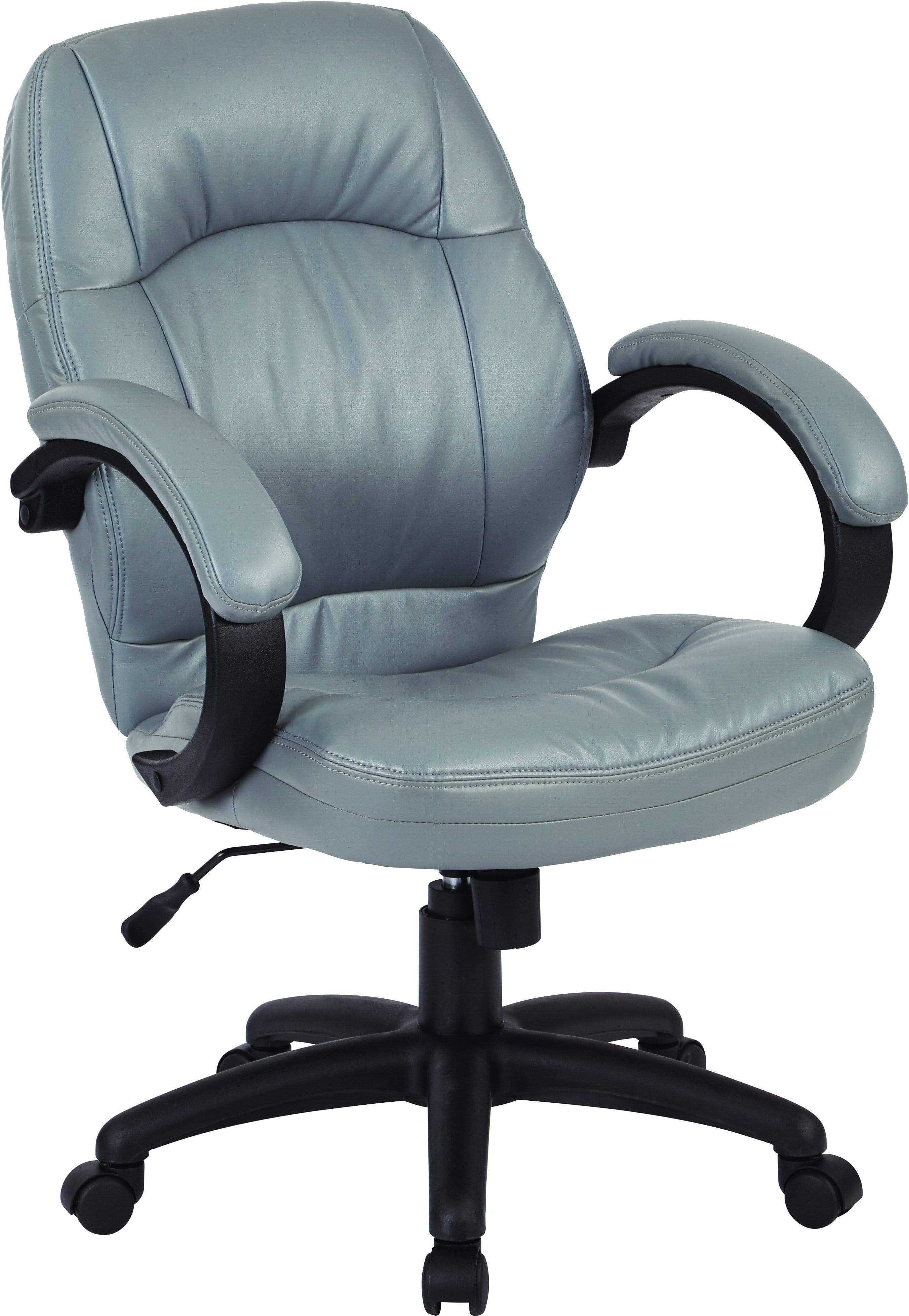 Office Star Work Smart™ Deluxe Faux Leather Managers Chair [FL605] - Ergonomic Executive Office Chair for Home & Business Use, Comfortable Leather-Like Swivel Task Chair with Adjustable Height & Lumbar Support
