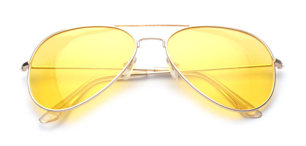 Outray Aviator Sunglasses for Men & Women - Polarized Night Vision Driving Glasses with UV400 Protection - Metal Frame Retro Style for Outdoor Activities, Travel & Fashion