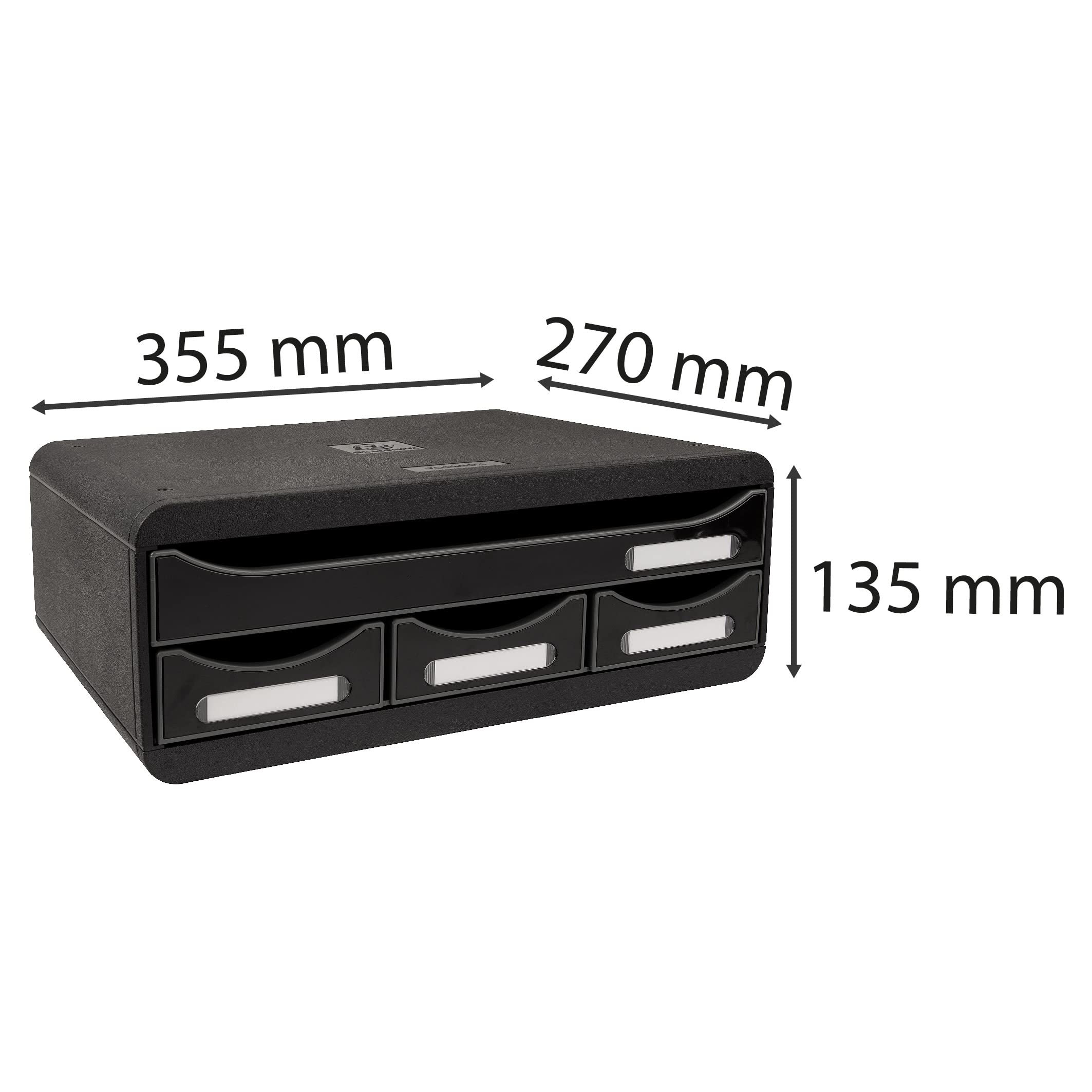 Exacompta 4-Drawer Black Toolbox - Office & School Organization, Craft Storage, Home & Garage Tool Organizer