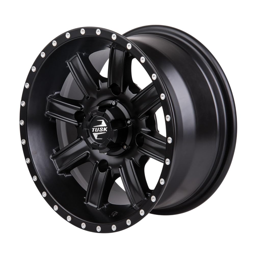 TUSK 4/137 Cascade Wheel 14x7 5.0 + 2.0 Matte Black for Can-Am Outlander Max 850 XT (2016-2025) - Durable ATV Wheels for Off-Roading, Mudding & Trail Riding