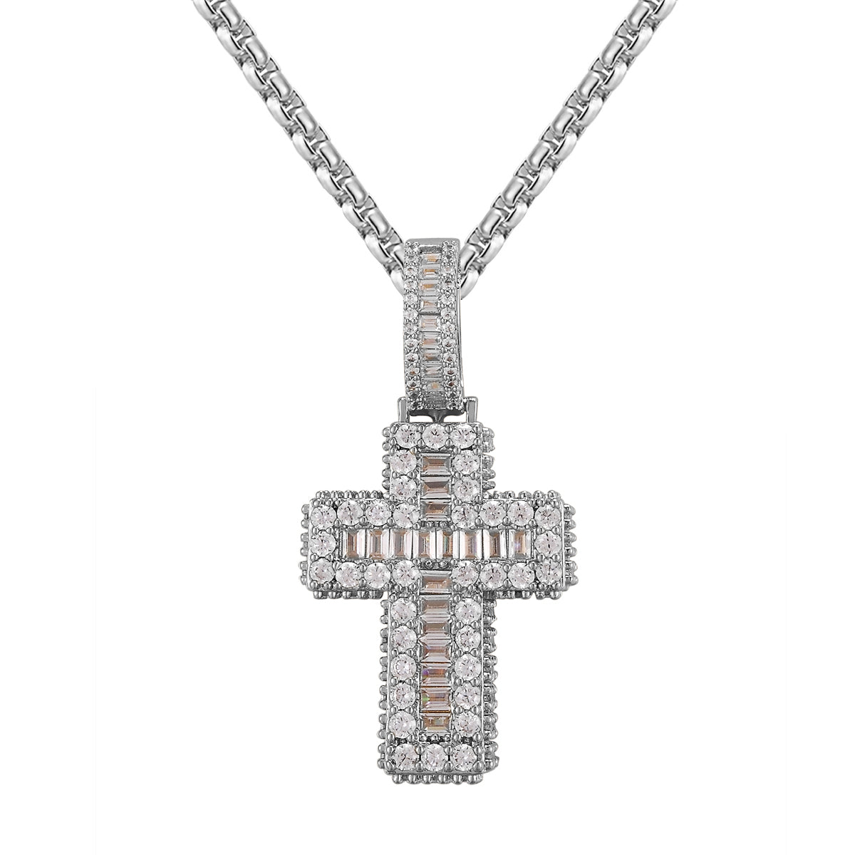 Religious Holy Jesus Cross Pendant - Icy Micro Pave Hip Hop Necklace for Men & Women | Perfect Gift for Baptism, Confirmation & Christian Jewelry Collection