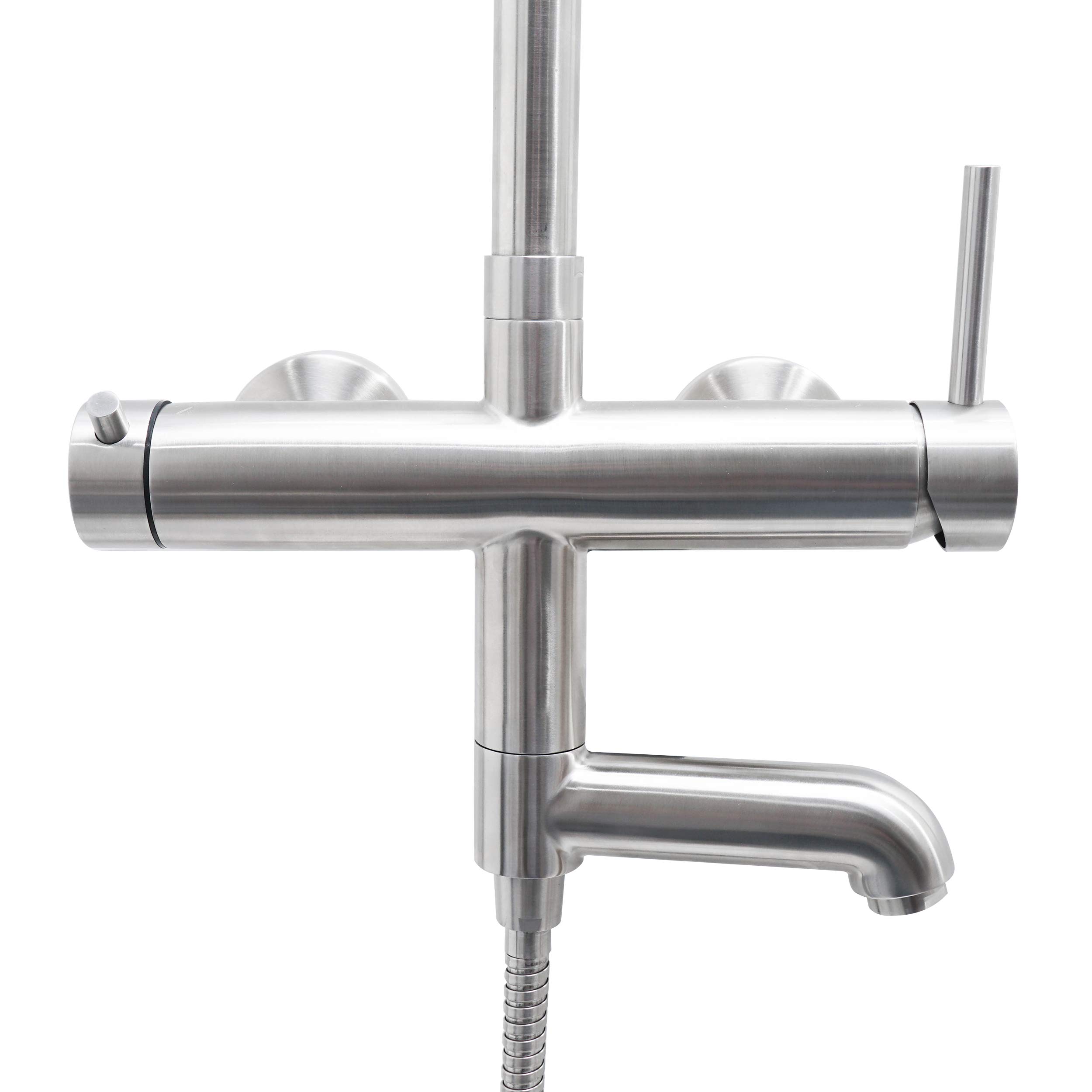 Boann Spa 304 Stainless Steel Shower System with Adjustable Rainfall Showerhead & Handheld Shower - Complete Bathroom Set with Tub Spout for Luxurious Spa Experience at Home