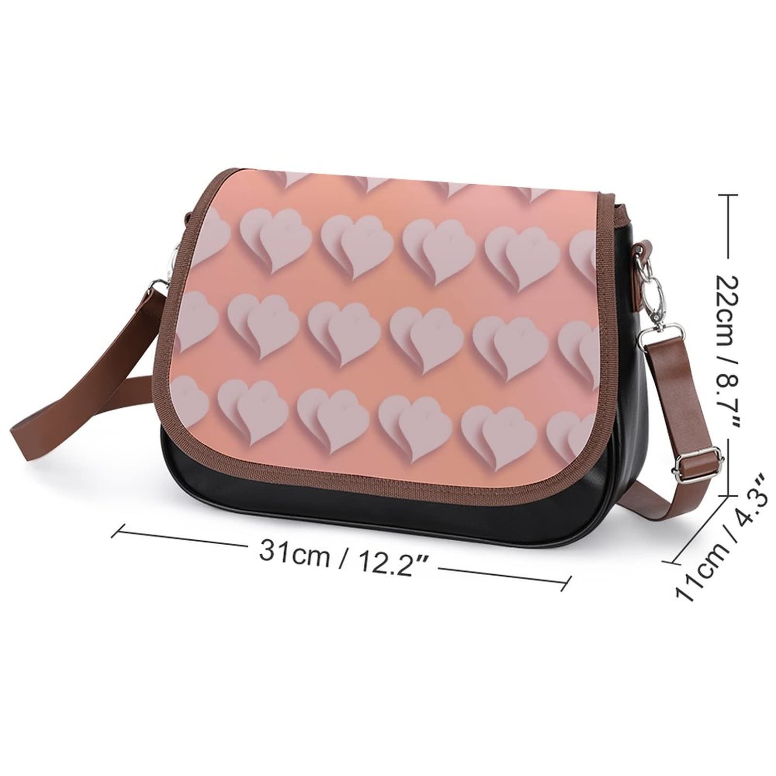 Women's Fashion Crossbody Bags - Classic Leather Shoulder Bag Satchel Hobo Purse in Heart Pink | Perfect for Work, Travel & Everyday Use
