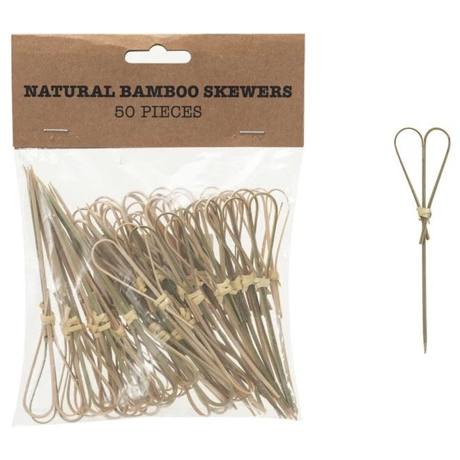 Eco-Friendly Bamboo Heart Skewers - 50 Pack for BBQ, Grilling & Party Appetizers | Biodegradable & Reusable Cooking Skewers for Shish Kabob, Fruit, Meat & Vegetables