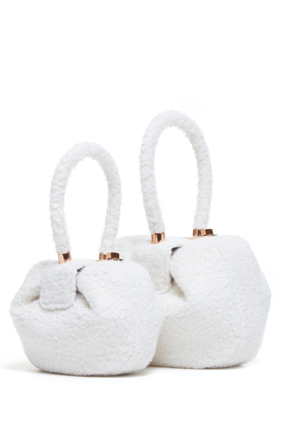 Nina Bag in Ivory Cashmere Boucle - Luxury Women's Shoulder Bag for Work, Travel & Everyday Use | Elegant Handbag for Office, Shopping & Special Occasions