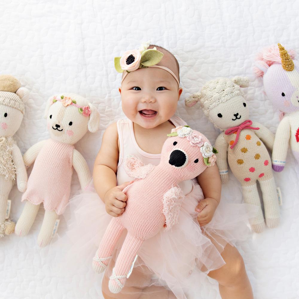 Handmade Knitted Flamingo Doll - Penelope the Flamingo | Unique Soft Plush Toy for Kids, Nursery Decor & Gift Idea