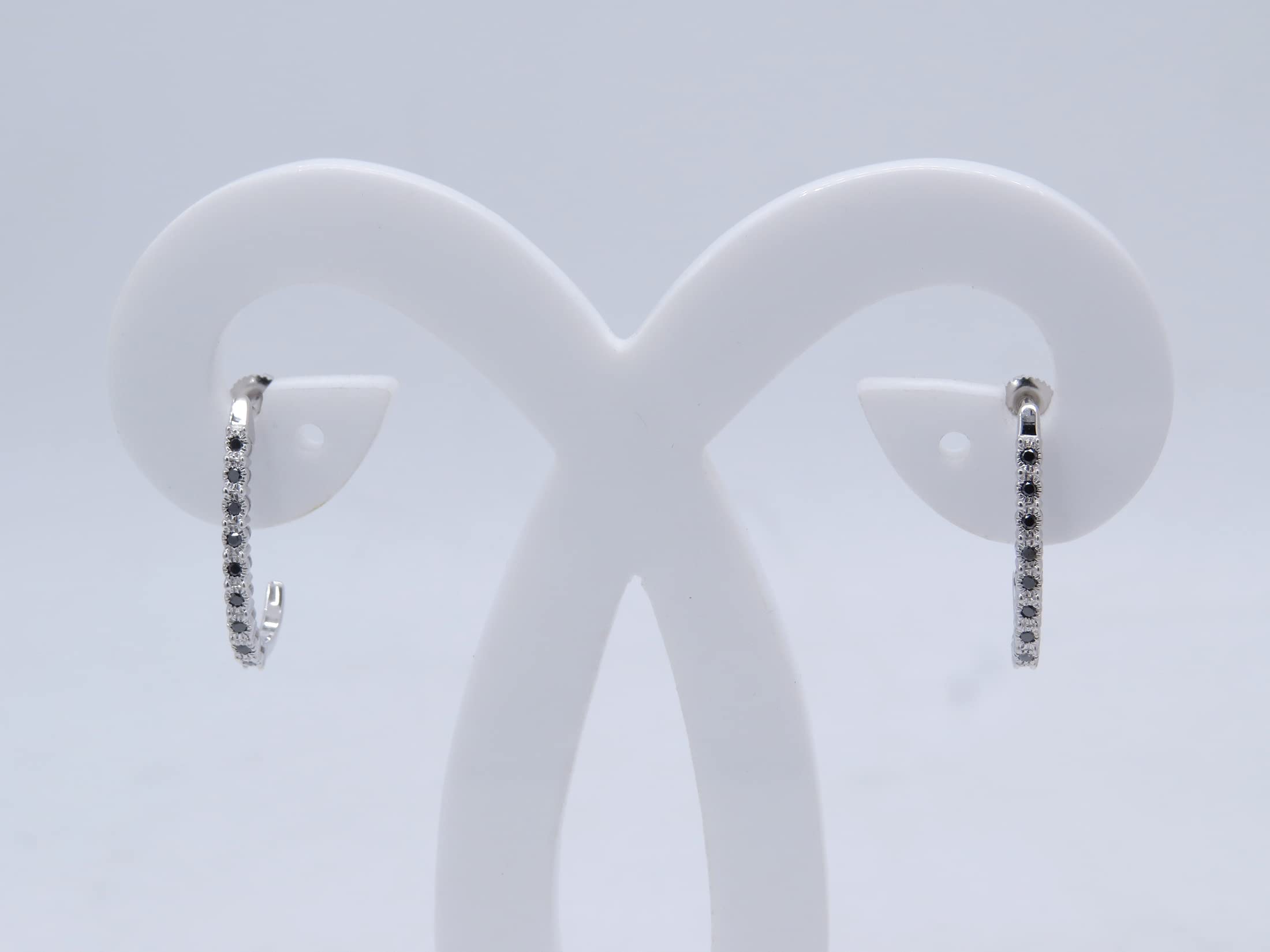 Dazzlingrock Collection 0.25 Carat (ctw) Sterling Silver Hoop Earrings for Women - 1/4 CT Diamond Simulated Studs - Perfect for Everyday Wear, Parties & Special Occasions
