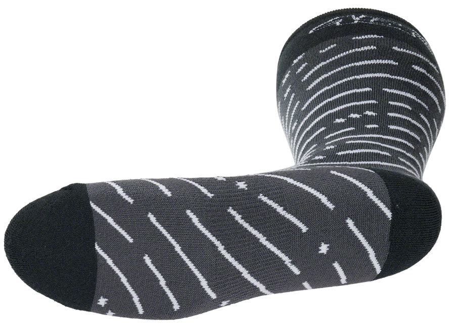 45NRTH Snow Band Midweight Knee High Wool Socks for Winter Sports - Dark Gray/Dark Blue, Large - Perfect for Skiing, Snowboarding & Cold Weather Hiking