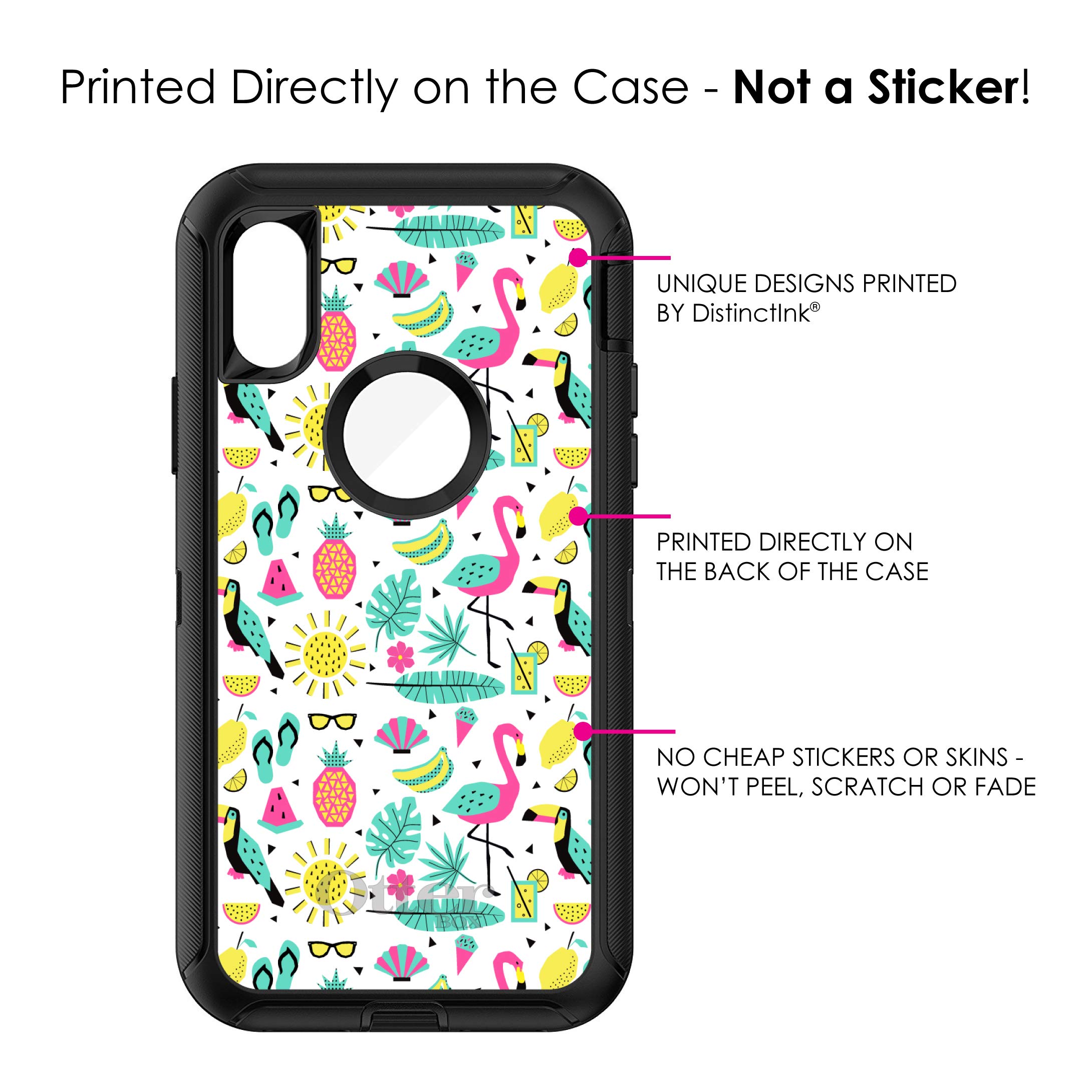 Premium Flamingo Pineapple Sunglasses Design iPhone Xs Max Case (6.5 Inch) - Heavy Duty Protective Phone Cover - Durable Shockproof Replacement for OtterBox Defender - Perfect for Summer Beach Vacation & Outdoor Activities