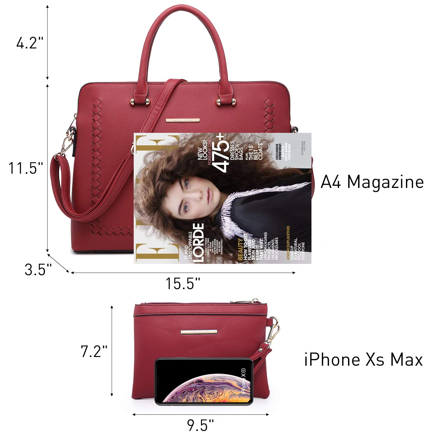 Dasein 14 Inch Laptop Bag for Women - Large Capacity Professional Messenger Bag for Business, Office & Work - Stylish & Durable Computer Shoulder Tote Bag (Perfect for Commuting, Business Trips & Daily Office Use)