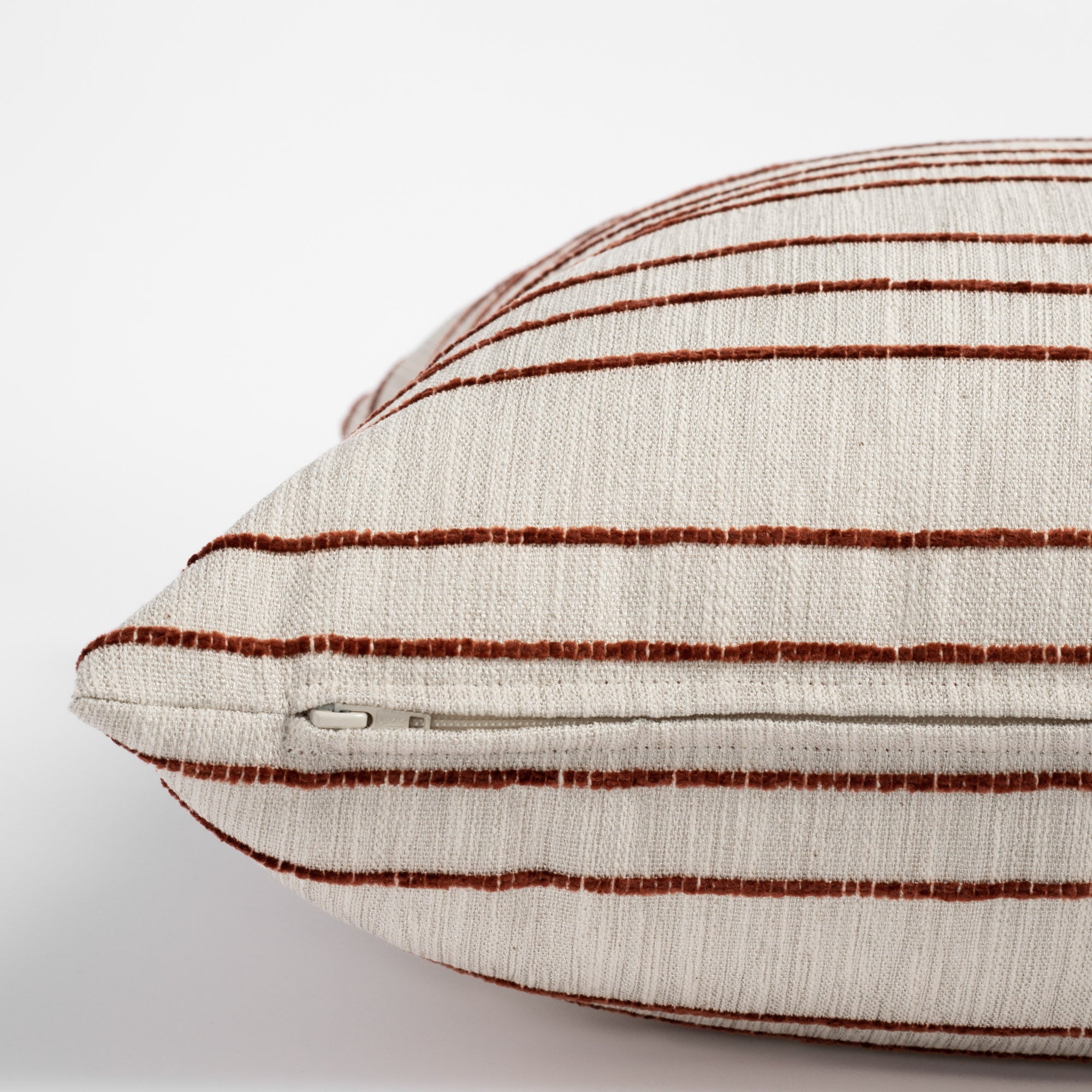 Spar Stripe 20x20 Decorative Throw Pillow Cover - Russet Brown for Couch, Sofa, Bedroom & Living Room Decor