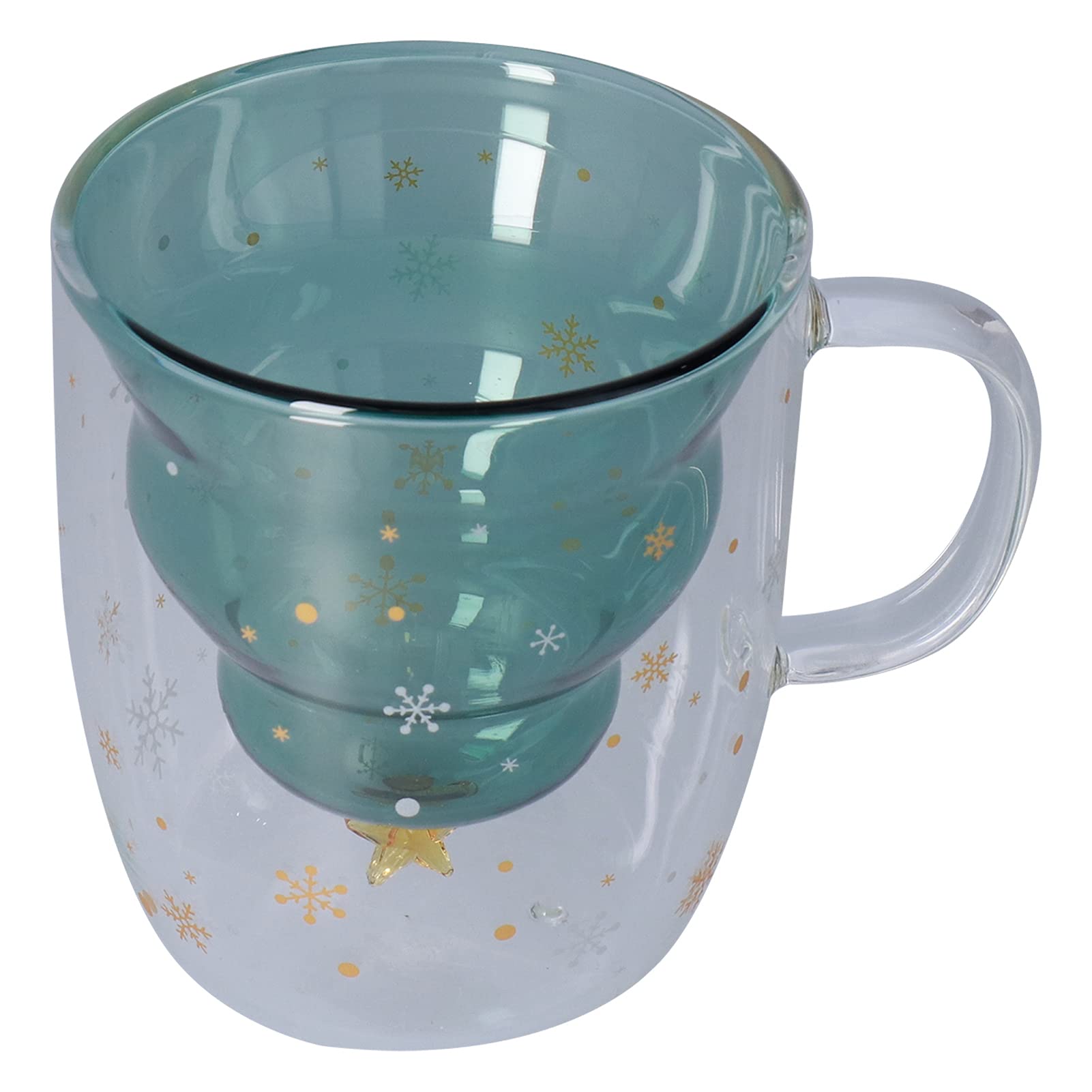300ml Double Wall Insulated Coffee Mug - Heat Resistant Glass Tea Cup for Hot Drinks, Lattes & Cappuccinos - Perfect for Home, Office or Travel Use