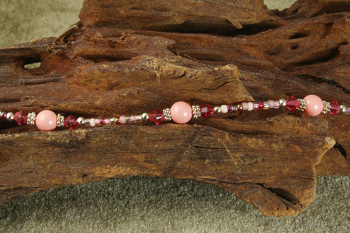 Stylish Cotton Candy Pink Beaded Anklet for Women - Trendy Summer Beach Jewelry Accessory | Perfect for Vacations, Weddings & Boho Fashion