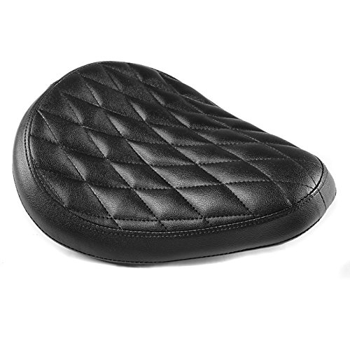 Premium Solo Bobber Diamond Contoured Motorcycle Seat - Compatible with Cruiser & Custom Bikes (Black, CB43002) - Ideal for Harley, Chopper & Bobber Riders for Comfort & Style