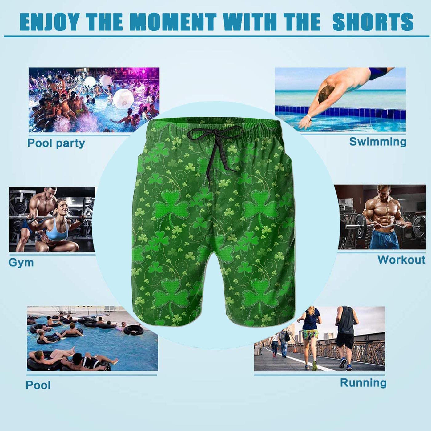 Men's Quick Dry Swim Trunks - Beach & Pool Shorts with Mesh Lining