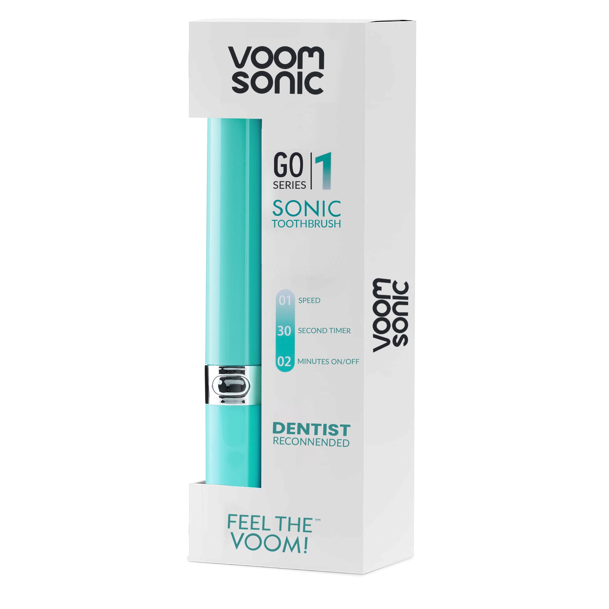 Voom Sonic Go 1 Series Travel Electric Toothbrush - Rechargeable Battery Powered Toothbrush for Adults & Kids | Dentist Recommended, Portable with 2 Minute Timer | Perfect for Travel, Camping & Daily Oral Care