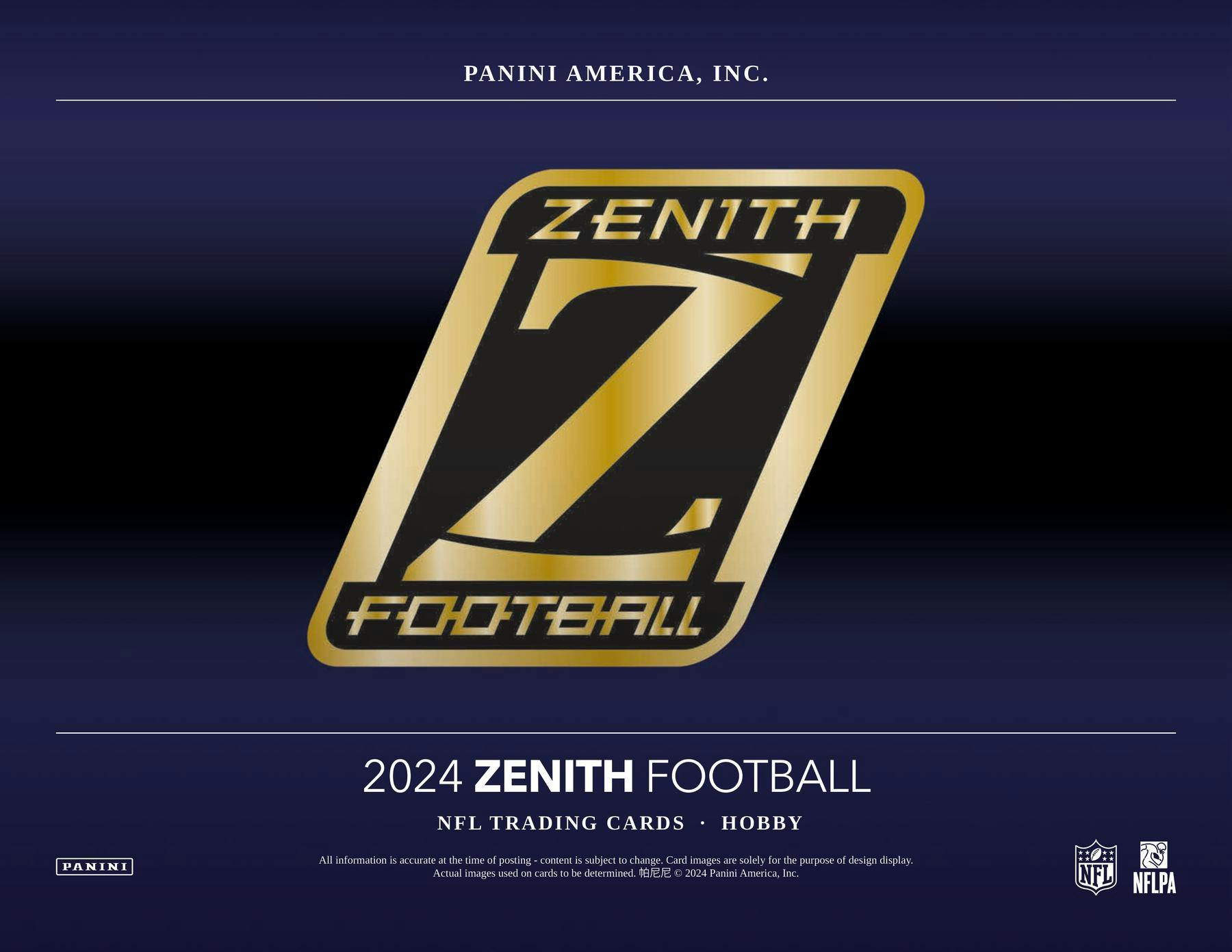 2024 Panini Zenith Football Hobby Box - 24 Packs with Autographs & Memorabilia Cards - Collectible Trading Cards for NFL Fans - Perfect for Collectors, Investors & Fantasy Football Enthusiasts
