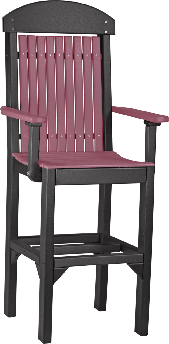 LuxCraft Classic Bar Height Arm Chair - Modern Dining & Kitchen Counter Stool for Home, Bar, Restaurant & Office Use