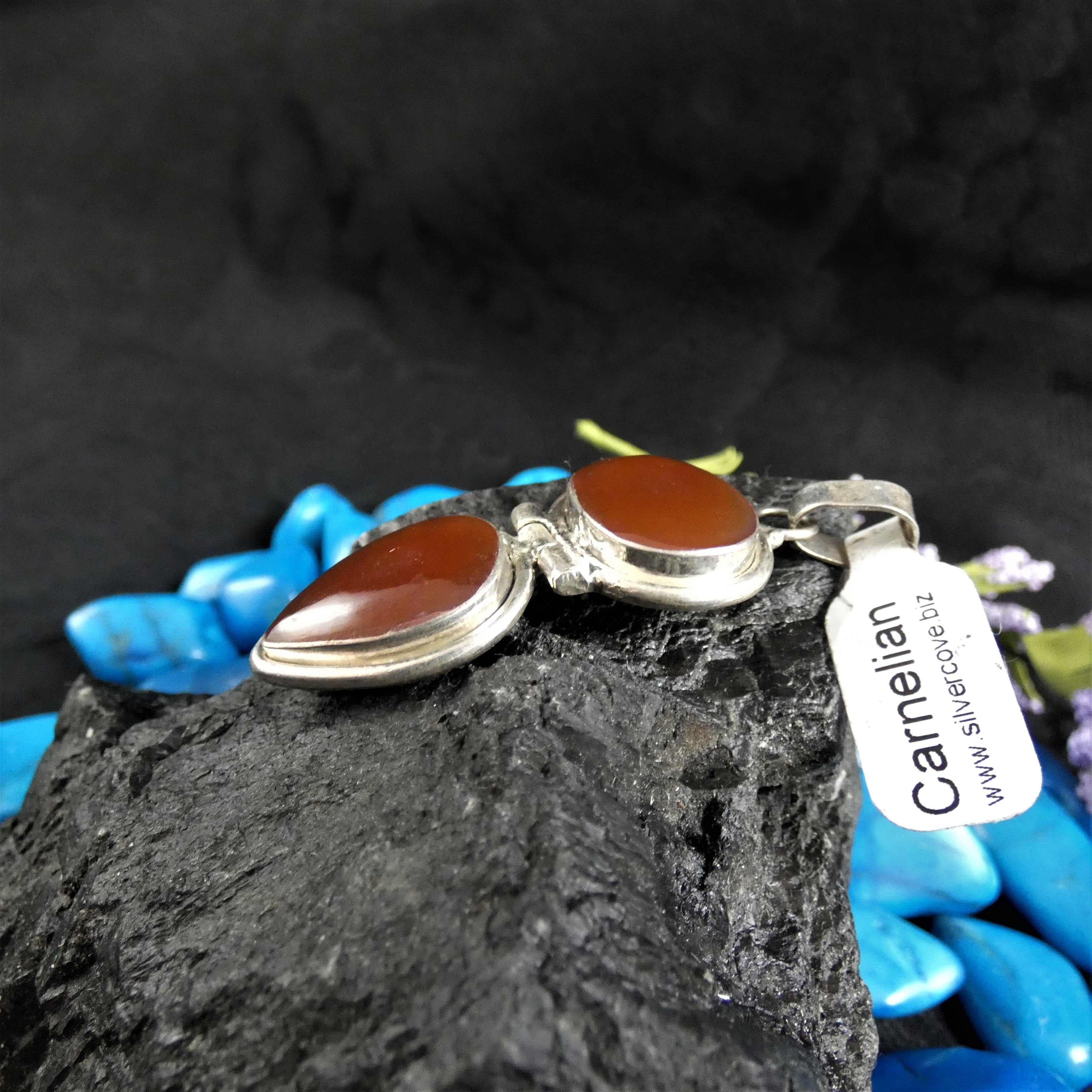 Natural Carnelian Gemstone Sterling Silver Pendant Necklace for Women - Elegant Healing Crystal Jewelry for Meditation, Energy Balance & Spiritual Gifts