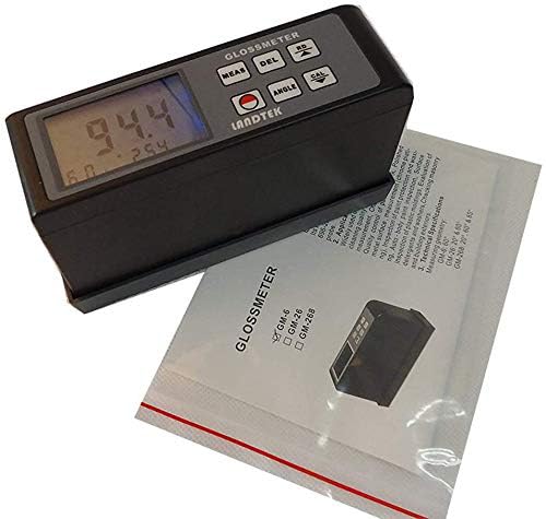 GM-6 60 Degree Gloss Meter - Professional Gloss Tester for Paints, Inks, Plastics, Ceramics & Marble with Data Memory Function - Perfect for Quality Control in Manufacturing & Surface Finish Testing
