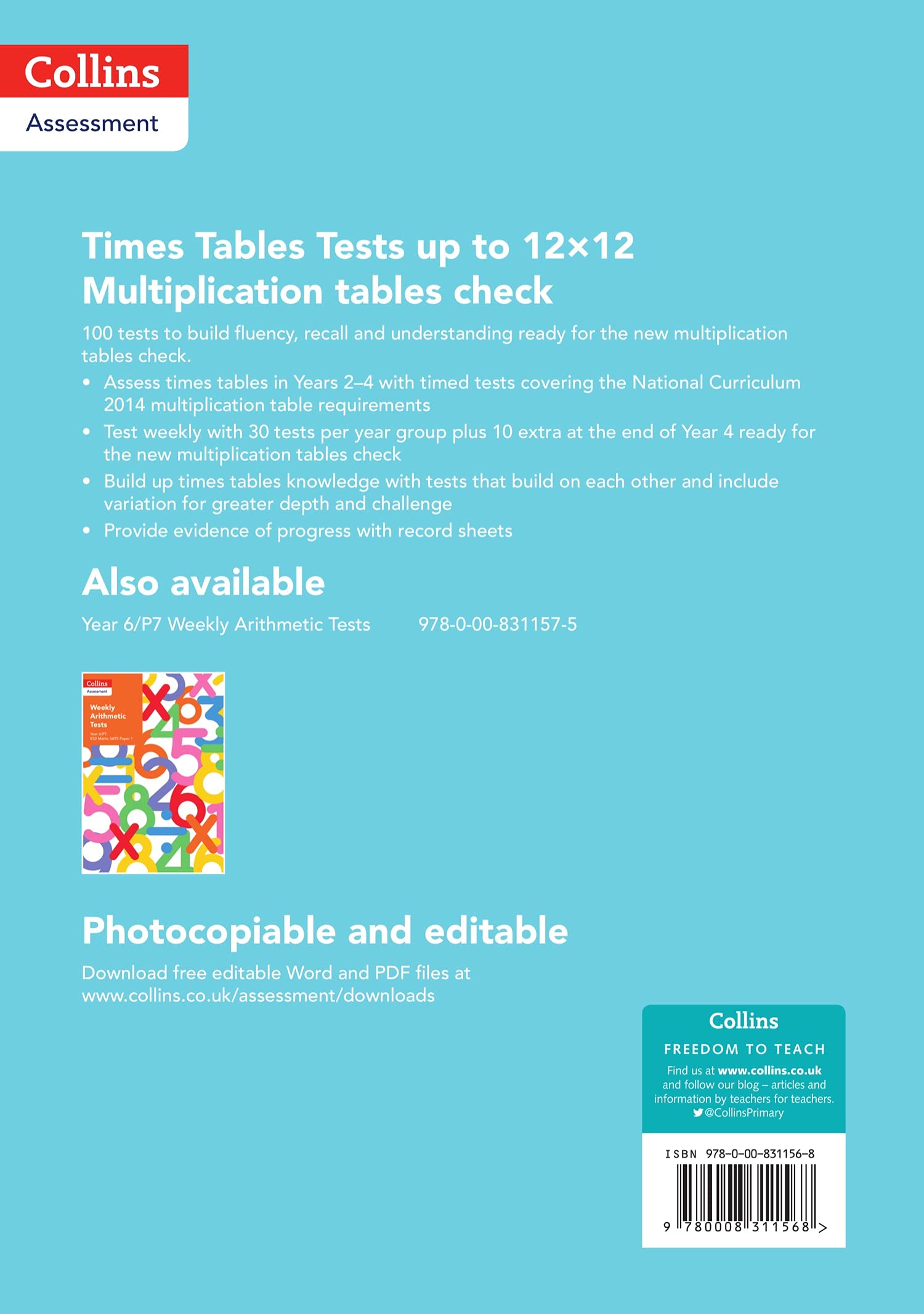 Times Tables Tests Up To 12x12: Collins Assessment Multiplication Practice for Kids | Perfect for Homeschooling & Classroom Learning
