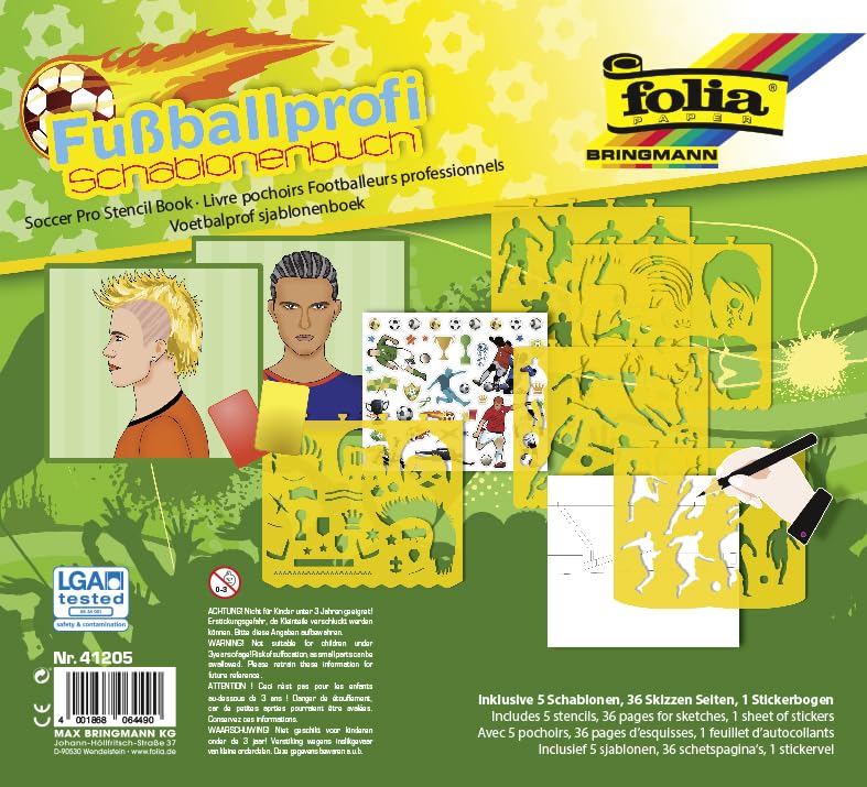 41205 Football Stencil Book - Reusable Sports Drawing Templates for DIY Crafts, Art Projects & Party Decorations - Perfect for Kids, Coaches & Football Fans