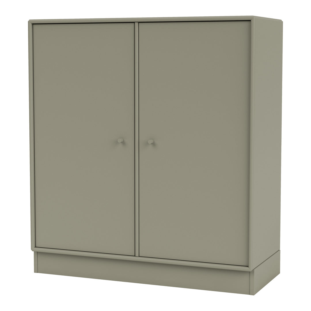 Modern 2-Door Lacquered Cabinet with Plinth Base - Stylish Storage Solution for Living Room, Bedroom & Office Organization