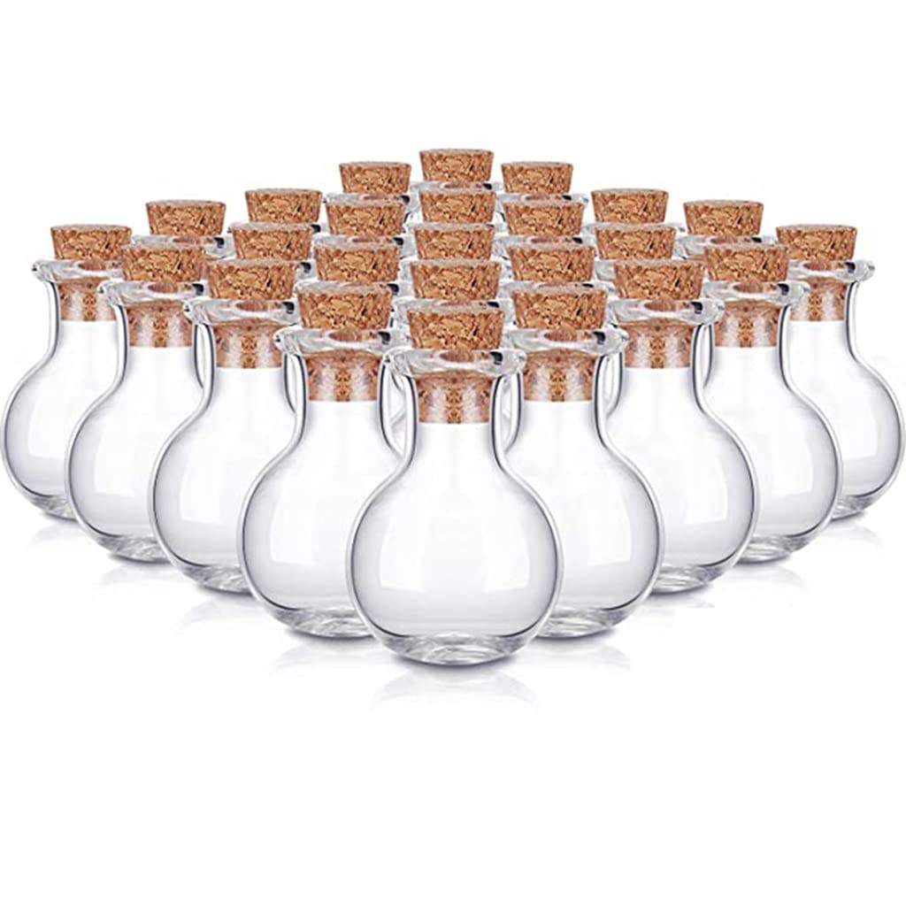 10pcs Mini Clear Glass Bottles with Cork Stoppers - Small Wishing & Drifting Bottles for Wedding Favors, Birthday Party Decor, DIY Crafts, Message in a Bottle Gifts (Color: A)