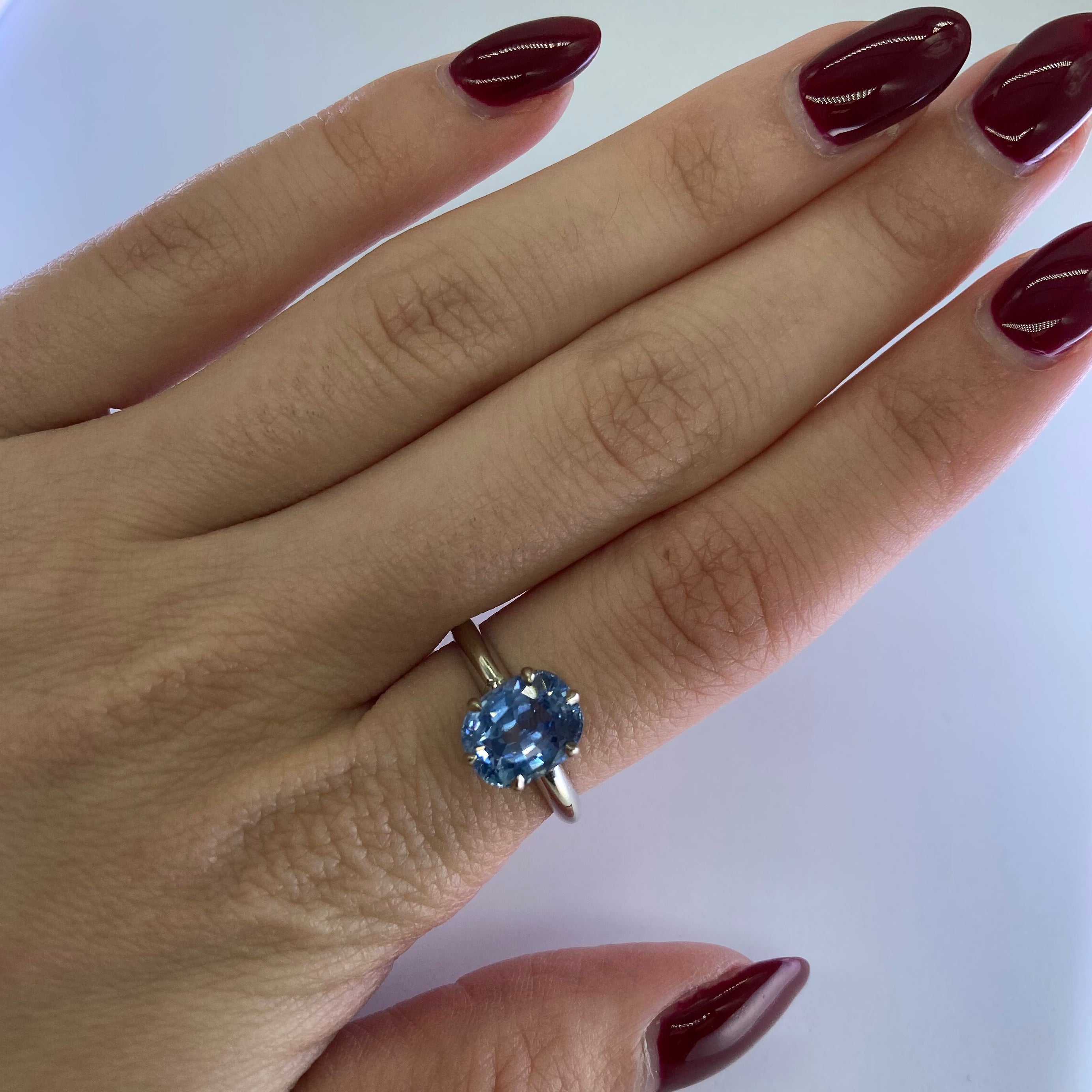 100 Ways Ceylon Sapphire Solitaire Ring | 1.00ct | Size 6.5 | Engagement, Wedding & Anniversary Jewelry Gift