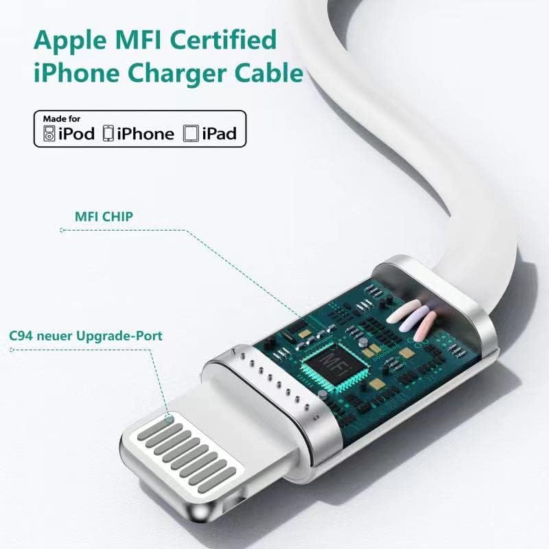 Original Apple 3-Pack 2m Lightning to USB Fast Charging Cable - Compatible with iPhone 14 Pro/13 Pro Max/12 Mini/11 Pro/X/XS/XR/8/7/6/SE & iPad - Perfect for Home, Office & Travel Charging