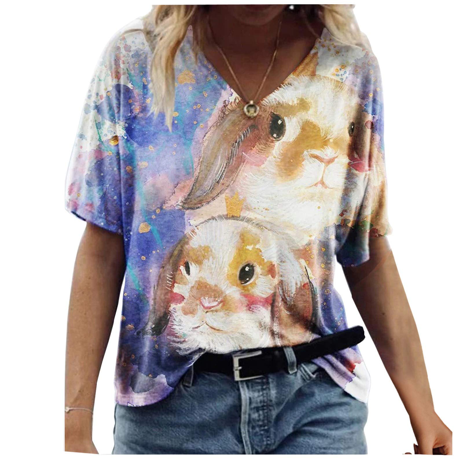 Women's Summer Short Sleeve Printed T-Shirt - Casual Tunic Blouse & Tank Top for Women | Perfect for Beach, Vacation & Everyday Wear