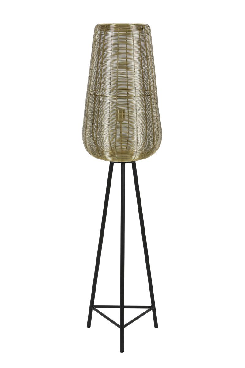 Adeta Modern Tripod Floor Lamp - Medium/Large Size in Matt Black, Nickel & Gold Finishes - Perfect for Living Room, Bedroom, or Office Lighting