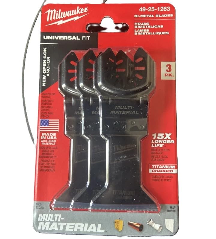 MILWAUKEE Multi Tool Blade Pack - 3-Piece Set (49251263) for Cutting, Sanding & Scraping | Perfect for DIY Projects, Home Renovation & Woodworking