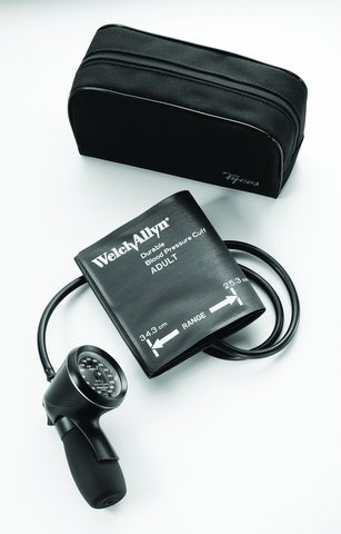 Welch Allyn 5098-27 Adult Blood Pressure Cuff with Gauge & FlexiPort - One-Piece Design with Nylon Zipper Case - Perfect for Home Health Monitoring & Clinical Use