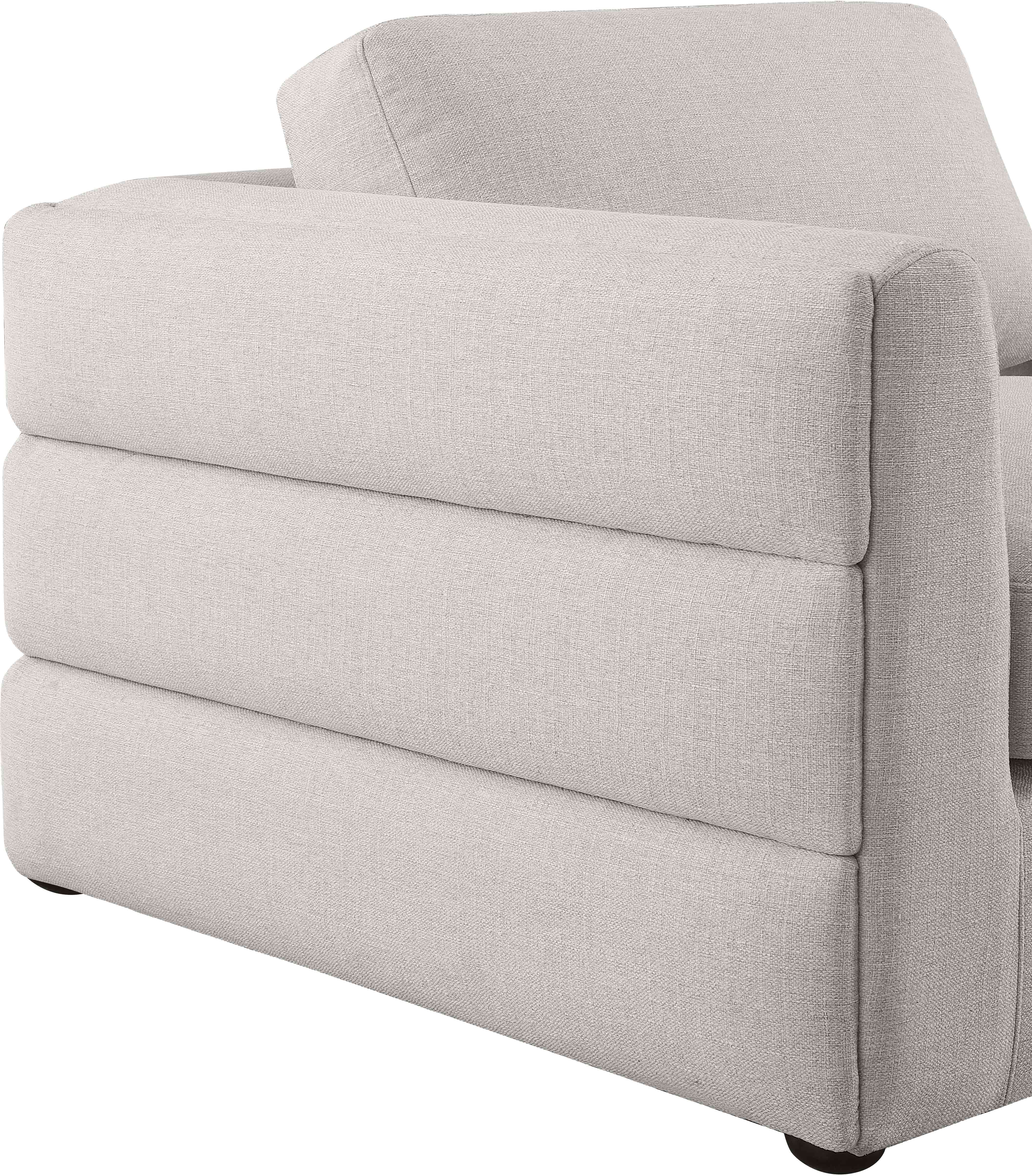 Beckham Durable Linen Textured Fabric Modular Sectional Sofa - Modern L-Shaped Couch for Living Room, Family Room & Home Theater Comfort