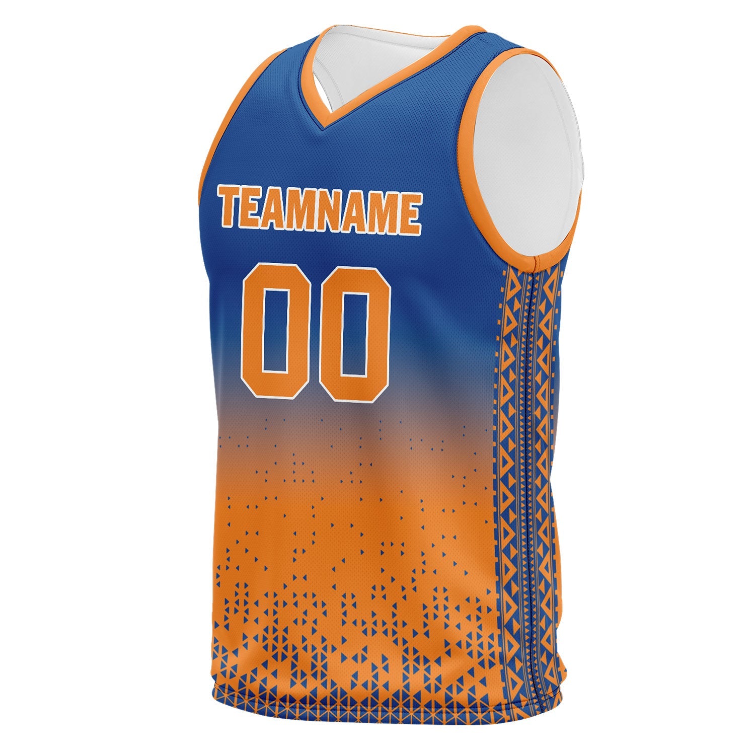 Custom Blue Orange Fade Basketball Jersey - Breathable Sports Uniform for Men & Women - BBJ01 D020102 - Perfect for Team Games, Streetwear and Fan Apparel