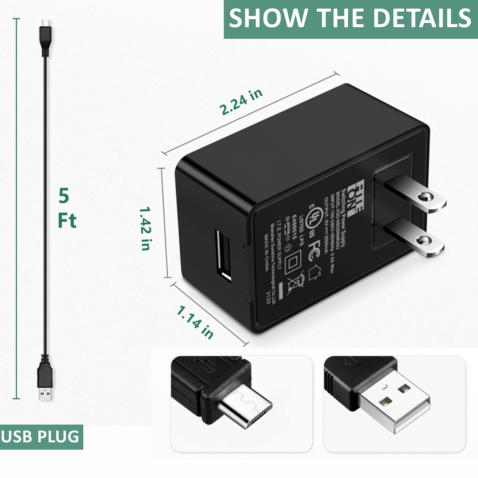 FITE ON Micro USB Cable & Wall Charger Replacement for Dremel Lite 7760 N/10 4V Li-Ion Cordless Rotary Tool - Fast Charging Power Supply Kit for DIY Projects, Crafting & Home Repairs