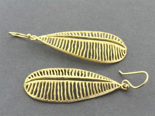 22K Gold Over Silver Long Seedpod Earrings - Elegant Boho Dangle Earrings for Women, Perfect for Parties, Weddings & Everyday Wear