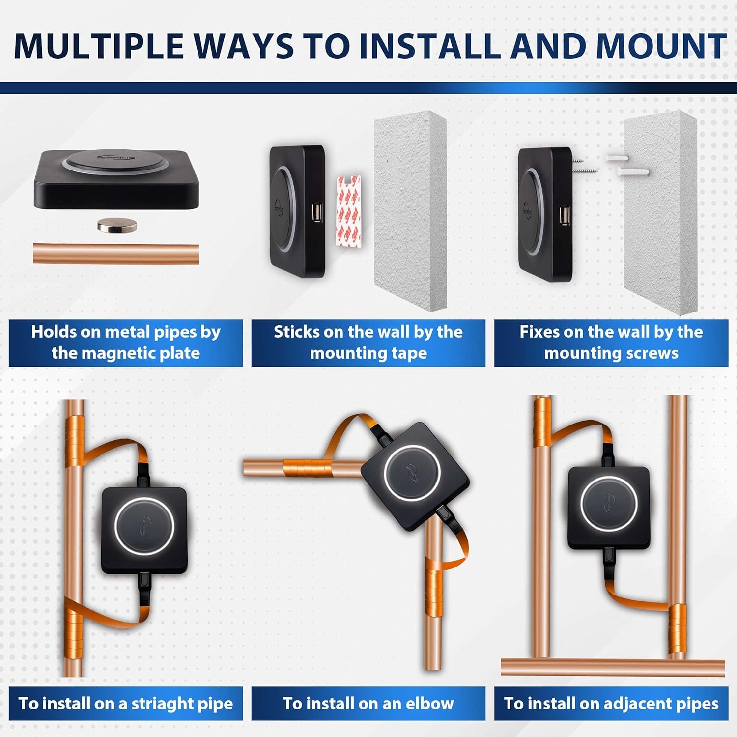 iSpring ED2000S Whole House Water Softener System - Salt-Free Hard Water Conditioner & Descaler with LED Indicator & Magnetic Technology - Prevents Limescale & Rust - Ideal for Homes, RV, Boats & Appliances