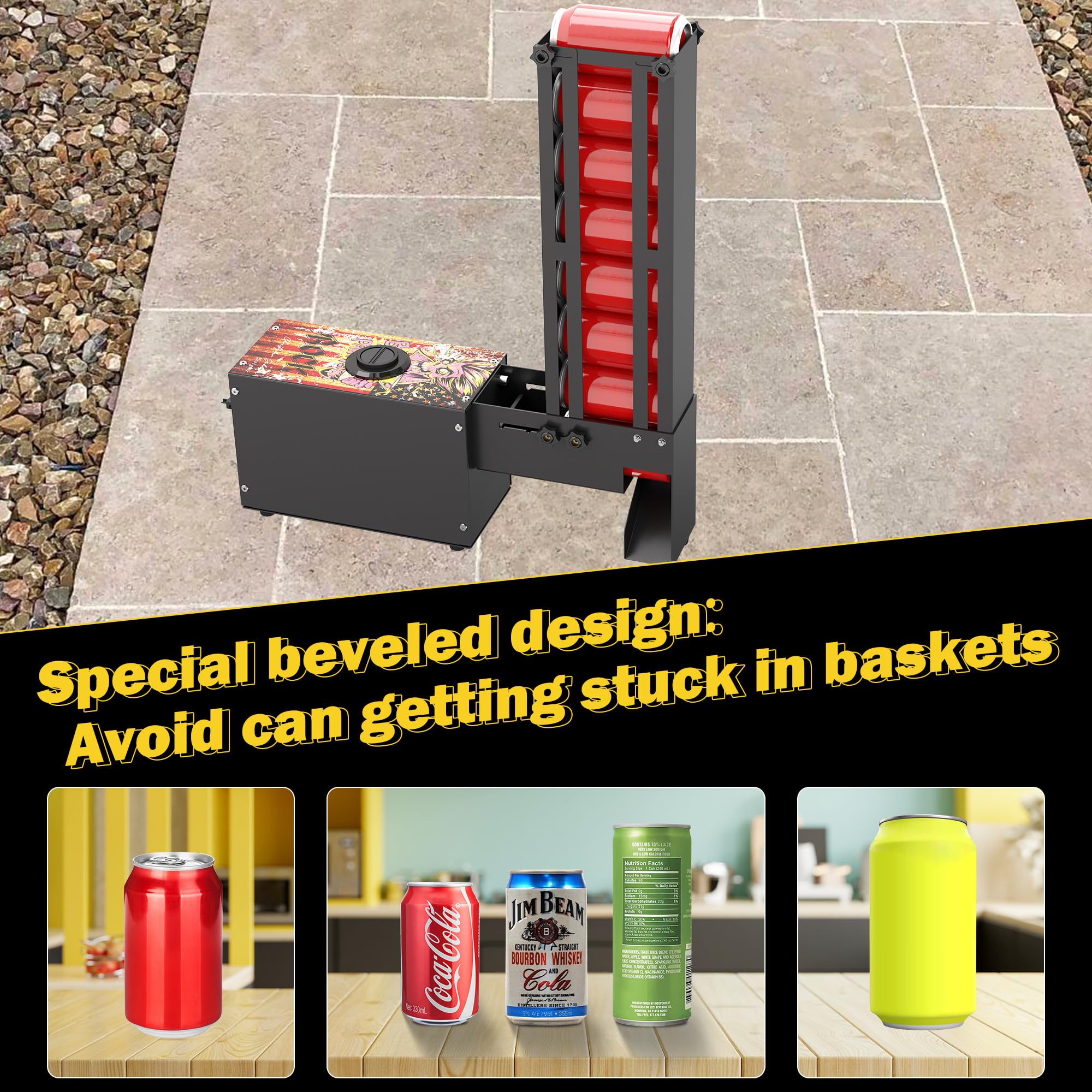 Electric Aluminum Can Crusher with Hopper - Automatic Heavy Duty Countertop Can Smasher for Recycling Soda & Beer Cans (Black) - Perfect for Home Bars, Garages & Eco-Friendly Waste Management