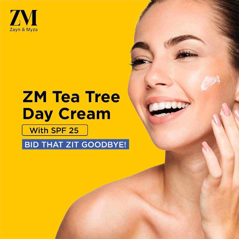 ZM Zayn & Myza Tea Tree Day Cream SPF 25 - 50ml Moisturizer for Acne-Prone Skin | Daily Hydration & Sun Protection for Face