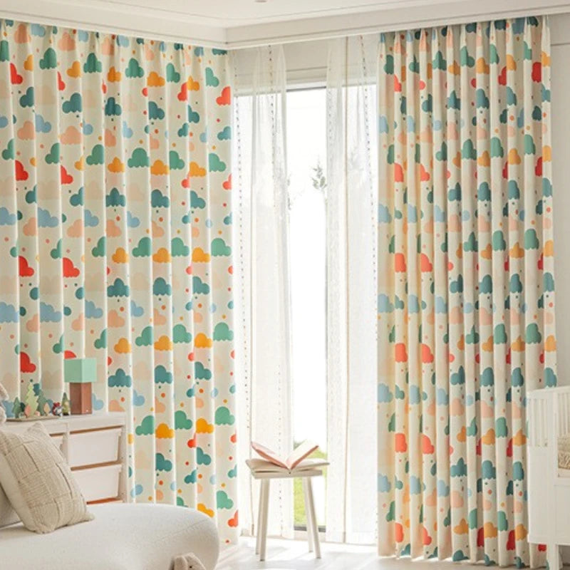 Whimsical Cloud Dreams Custom Nursery Room Curtains - Soft Blackout Window Drapes for Baby's Room Decor & Nursery Theme Ideas