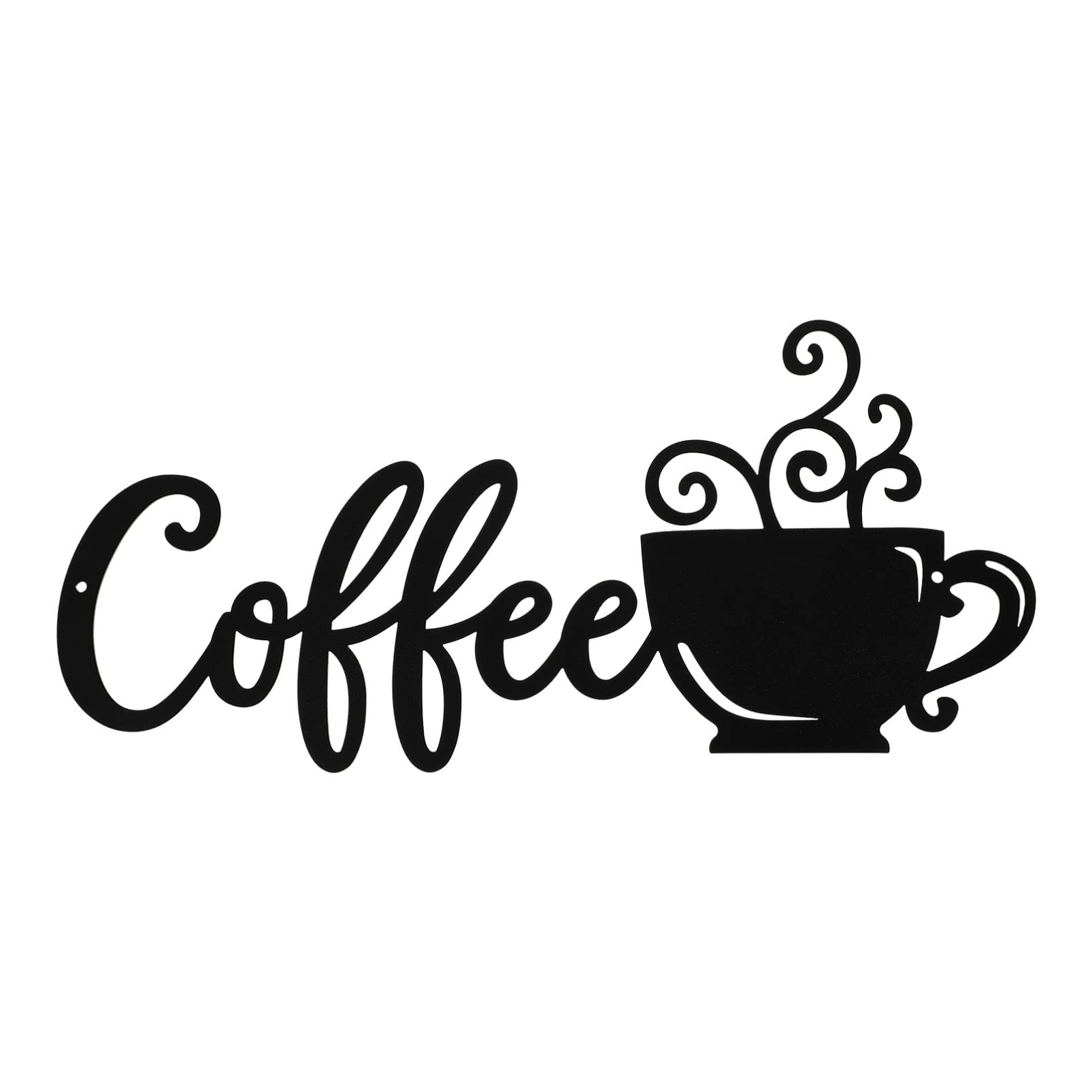 Garneck Metal Coffee Cup Wall Art - Vintage Farmhouse Wall Sculpture & Hanging Decor - Black Metal Mug Ornament for Home, Kitchen, Cafe Decor - Perfect for Rustic, Industrial & Retro Interior Design Styles