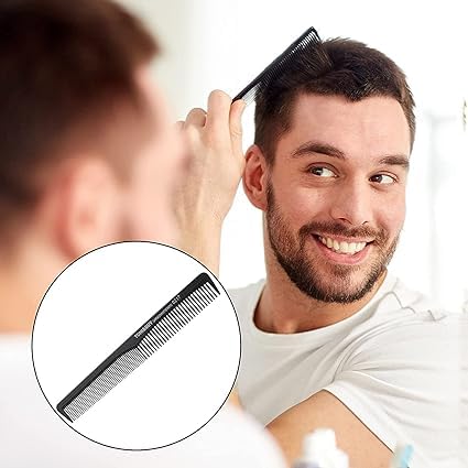 Professional 10-Piece Plastic Hair Comb Set for Salon Styling - Multipurpose Hairbrush & Barber Tools for Cutting, Styling & Detangling (Black) - Perfect for Home Haircuts, Salon Use & Travel Grooming Kits