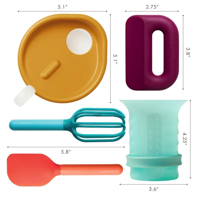 Boon Intro Toddler Food Prep Kit - Safe & Easy Baby Feeding Set for Toddlers 12+ Months | BPA-Free Silicone Spoons, Bowls & Storage Containers | Perfect for Home, Daycare & Travel Meals