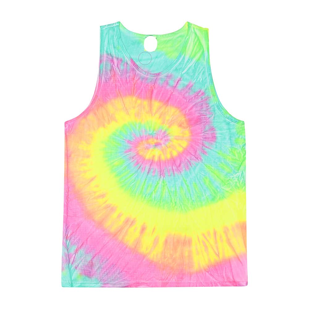 Unisex Tie Dye Tank Tops for Men & Women | Soft Breathable Summer Sleeveless Shirts | Perfect for Beach, Music Festivals & Yoga