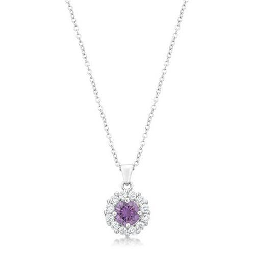 Bella Bridal Pendant Necklace in Purple - Elegant Amethyst Jewelry for Weddings, Prom & Special Occasions